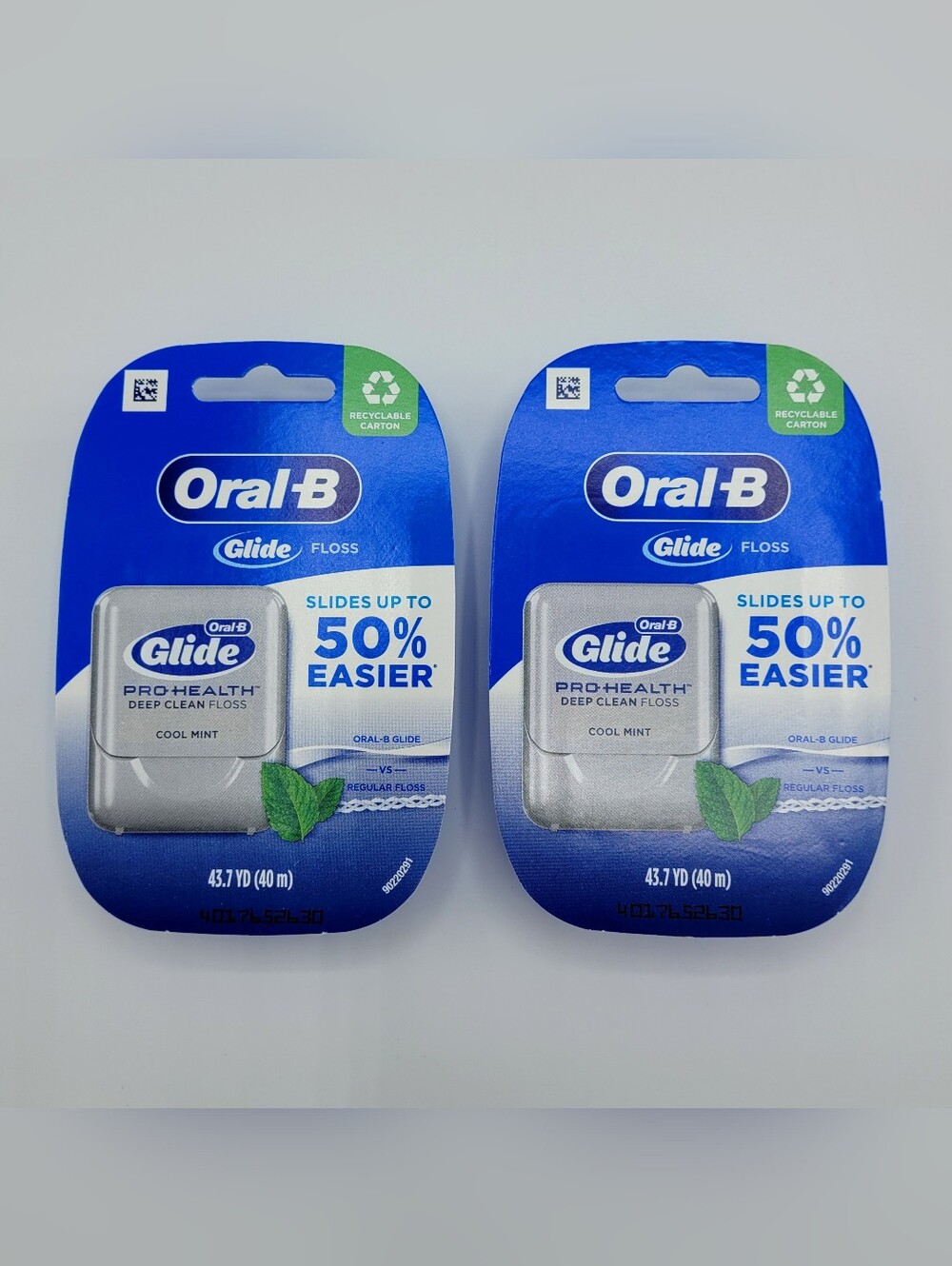 Oral B Glide Pro Health Deep Clean Floss Cool Mint 43.7 yd Original (2 Pack)